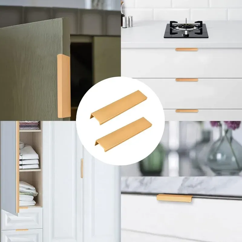 Poignée cachée dans un décor de cuisine