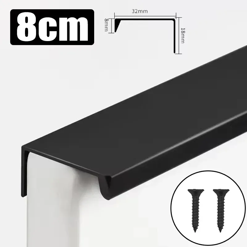 Poignées de meuble cachées avec vis en alliage d'aluminium 7