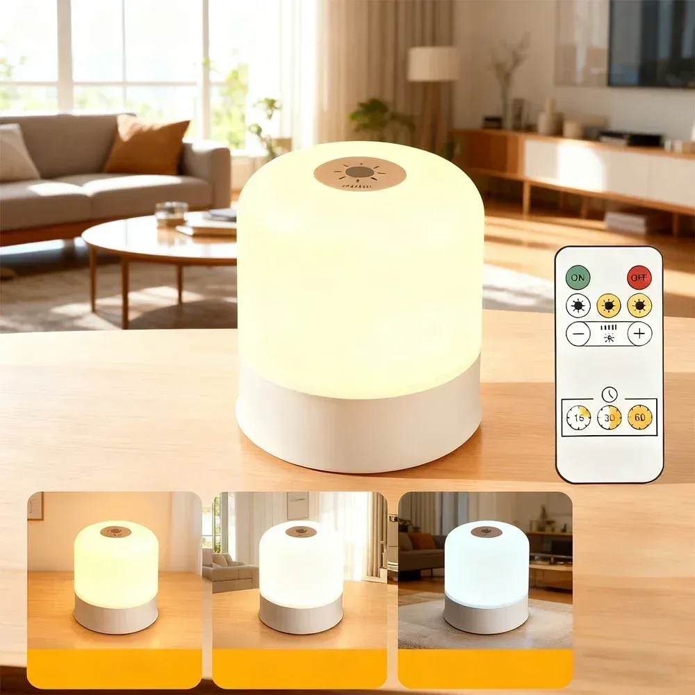 Lampe de nuit LED tactile à intensité variable, rechargeable ou filaire, couleurs RGB 2