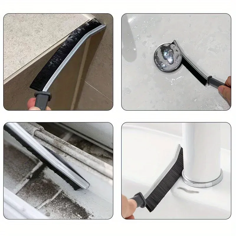 Brosse de nettoyage multifonctionnelle pour fentes à poils durs, idéale pour éliminer la poussière des rainures de la salle de bain, de la cuisine et des fenêtres 3