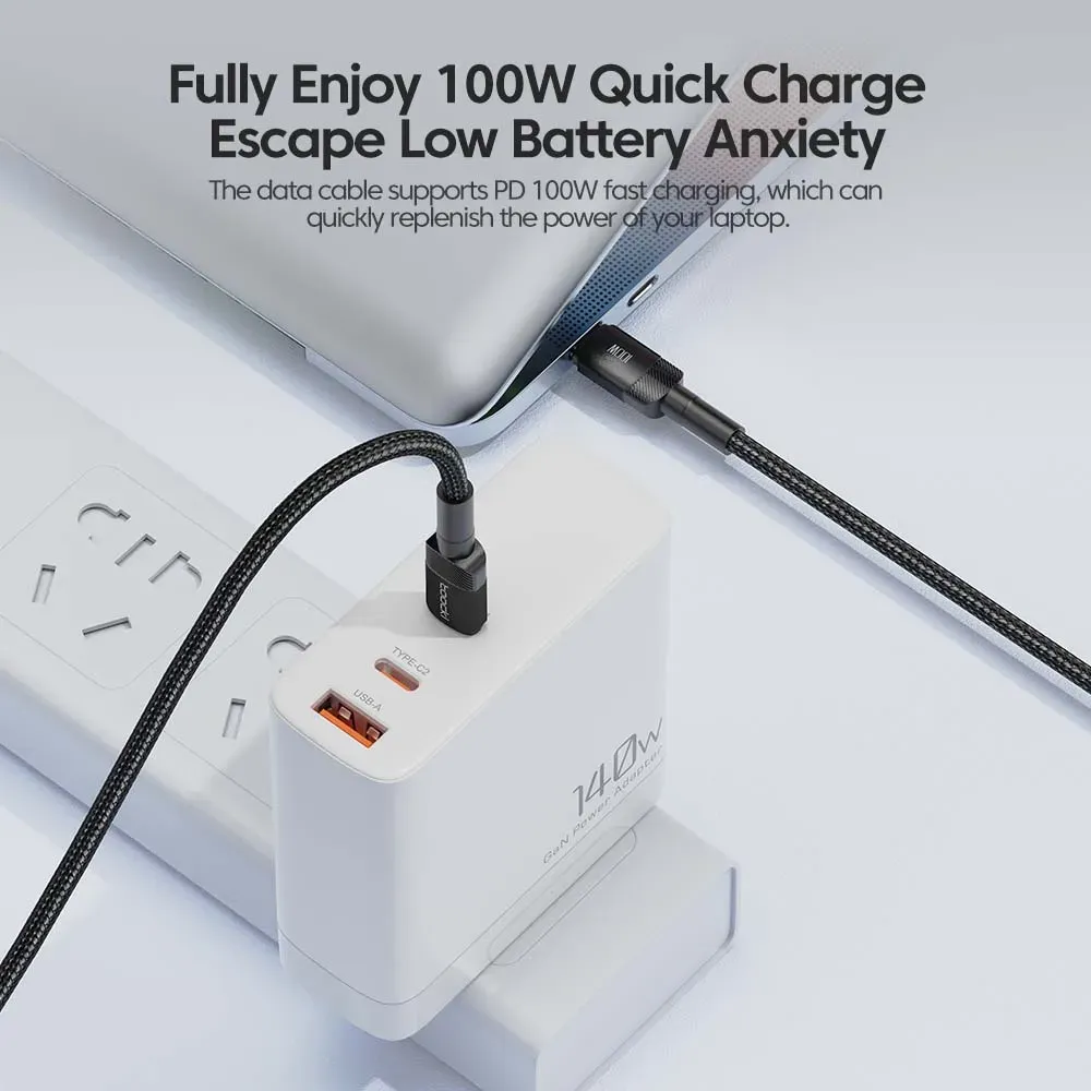 Câble USB-C vers USB-C 100 W Toocki, PD 3.0, charge rapide 4.0, pour iPhone 15, MacBook, Samsung et Xiaomi 2