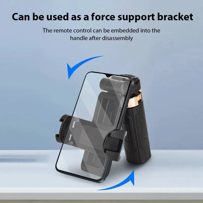Perche à selfie trépied compacte et pliable pour téléphone, avec télécommande Bluetooth amovible 3
