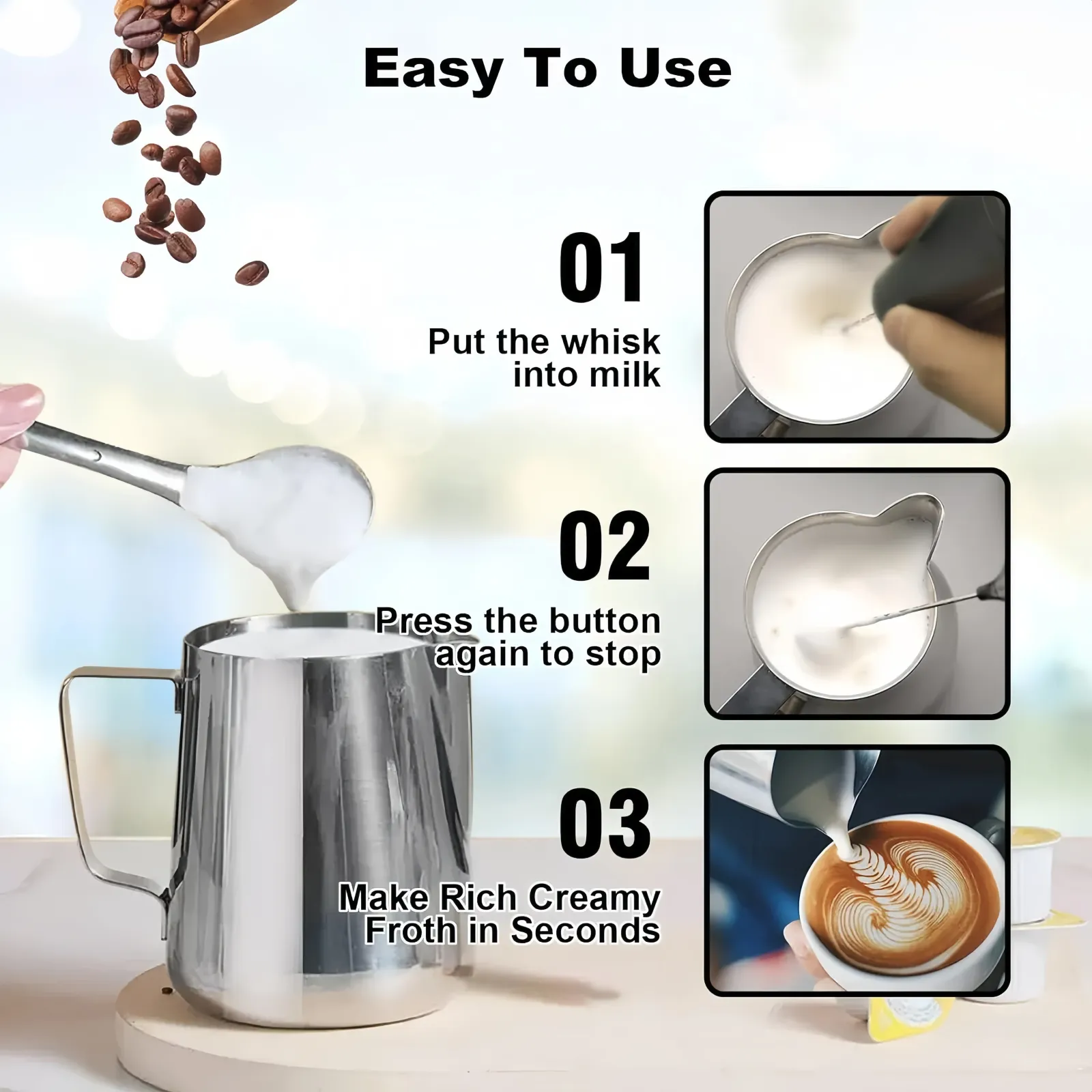 Mousseur à lait, vue complémentaire du produit