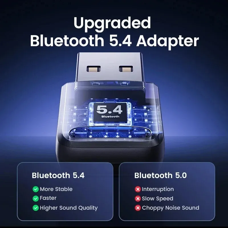 Adaptateur USB Bluetooth pour PC, récepteur dongle pour haut-parleur, souris, clavier, émetteur audio musical, 5.4, 5.3 5