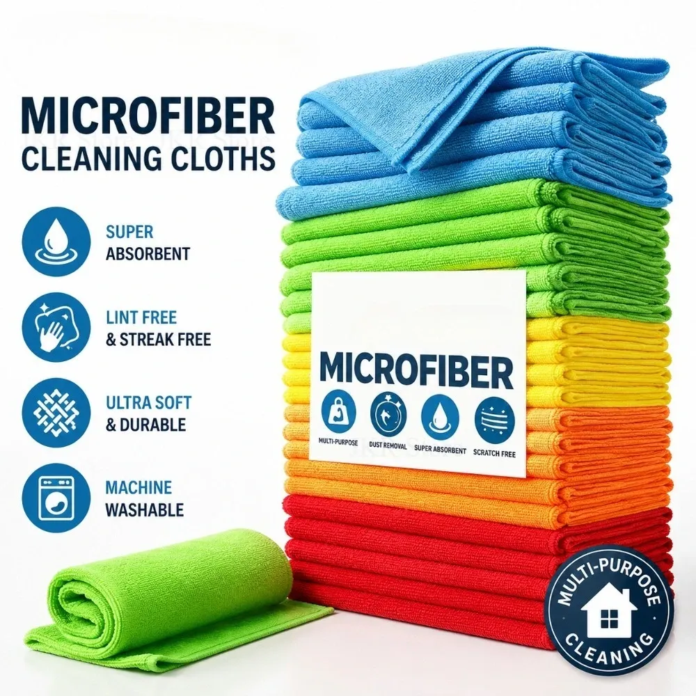 Chiffon en microfibre réutilisable pour la cuisine, la salle de bain et la vitre