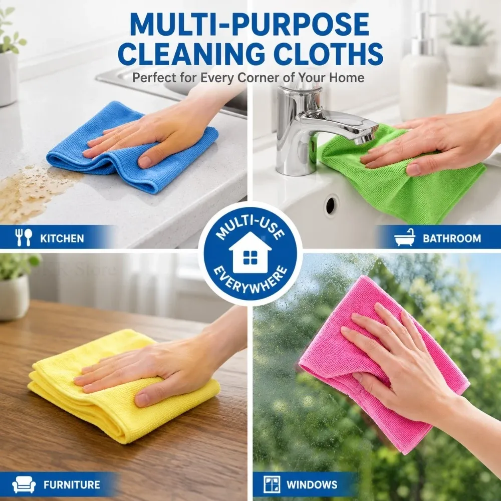 Chiffon en microfibre réutilisable pour la cuisine, la salle de bain et la vitre 4
