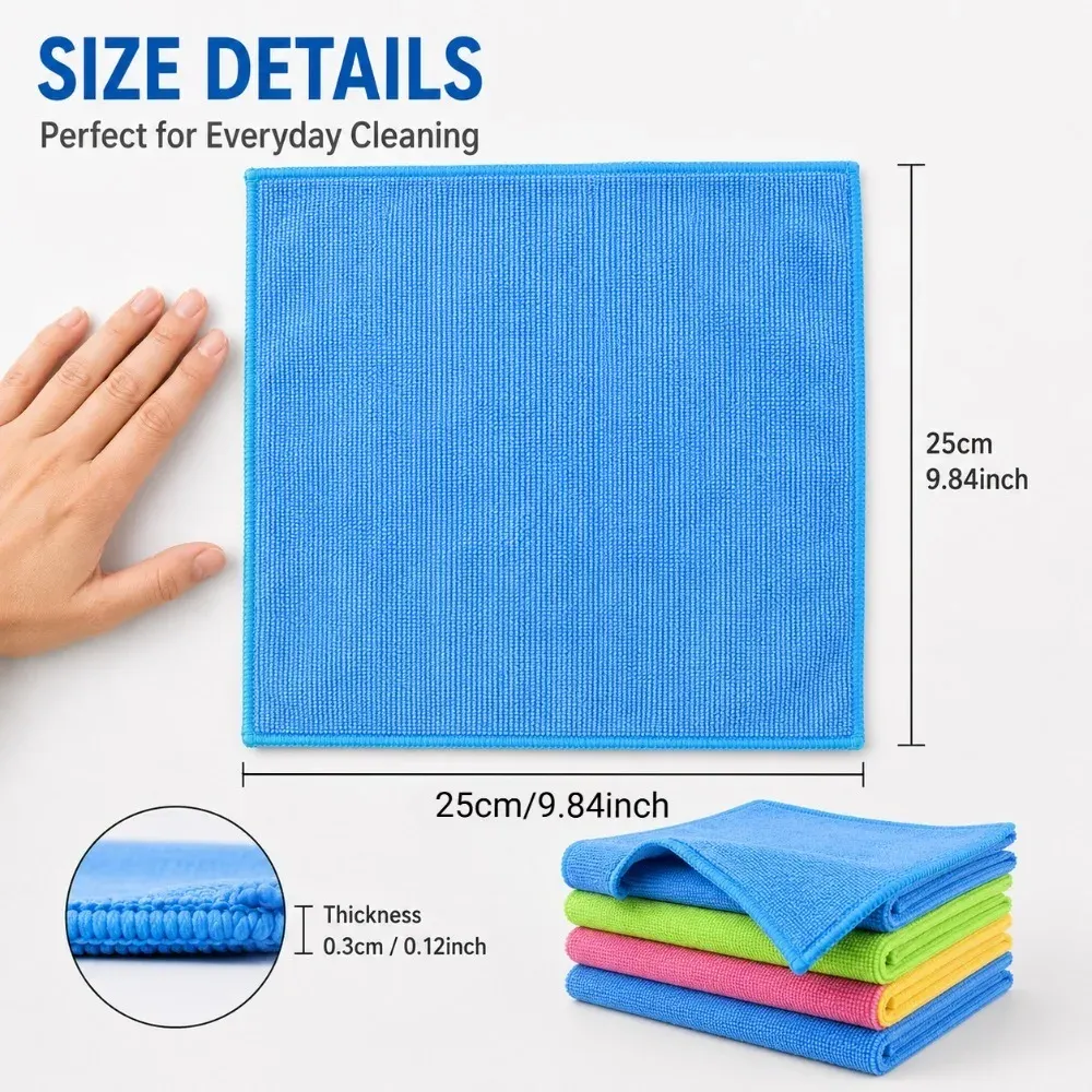 Chiffon en microfibre réutilisable pour la cuisine, la salle de bain et la vitre 6