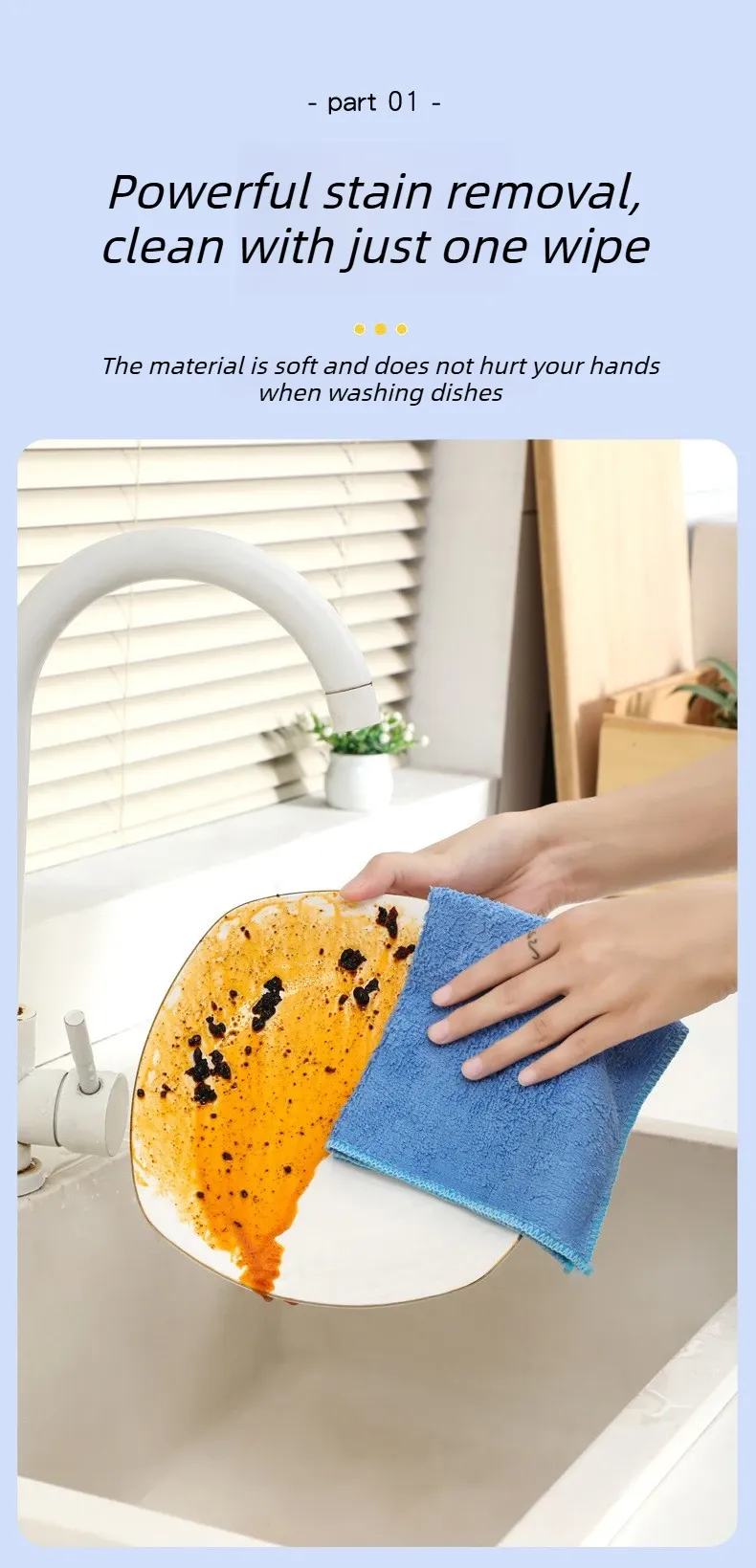 Chiffon de nettoyage en microfibre, mise en scène du quotidien