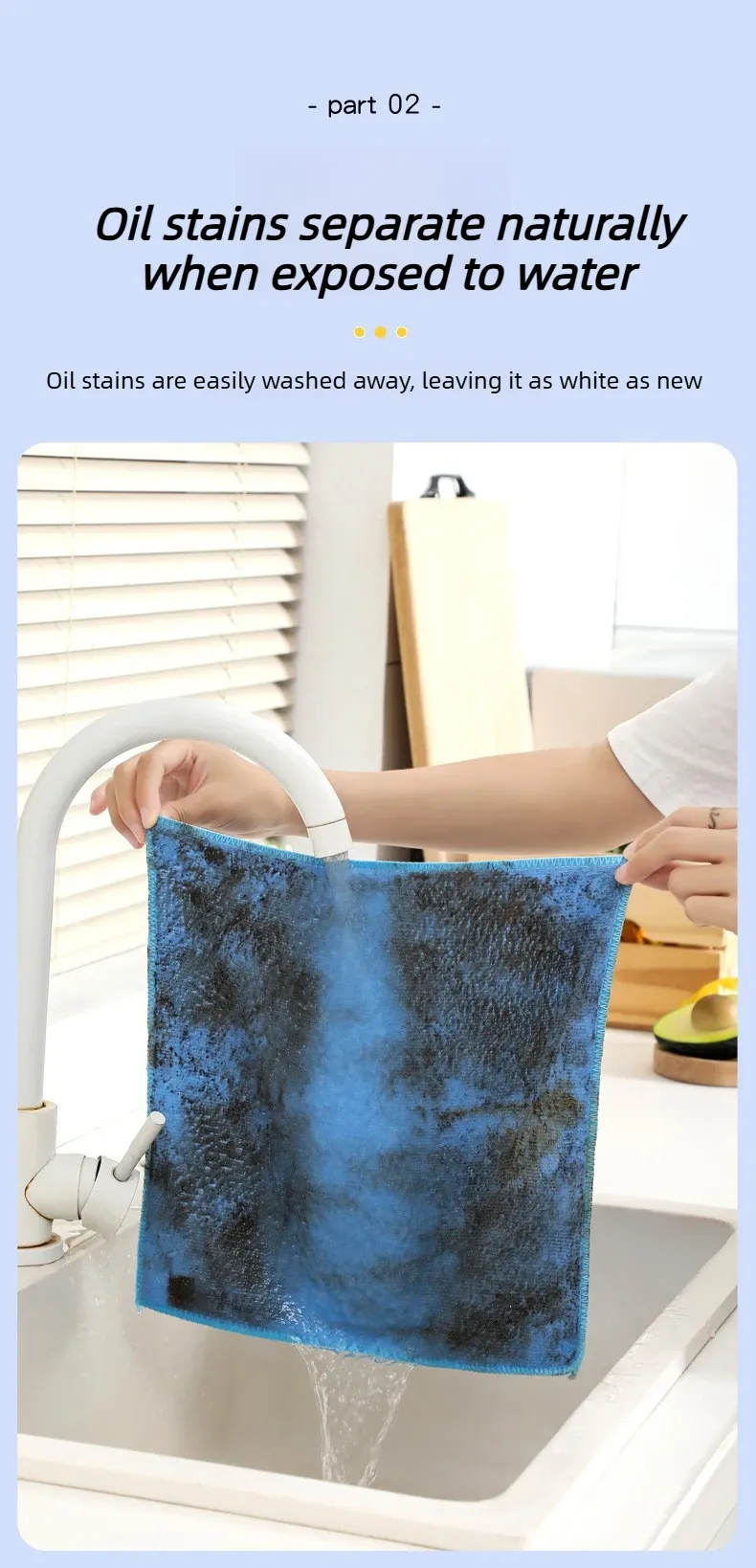Chiffon de nettoyage en microfibre en situation d'usage