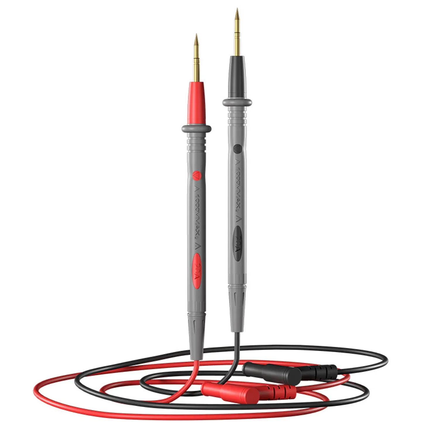 Sondes de test pour multimètre 10 A / 20 A à pointe aiguille, tête de multimètre numérique, kit de câbles de sonde, en silicone 6