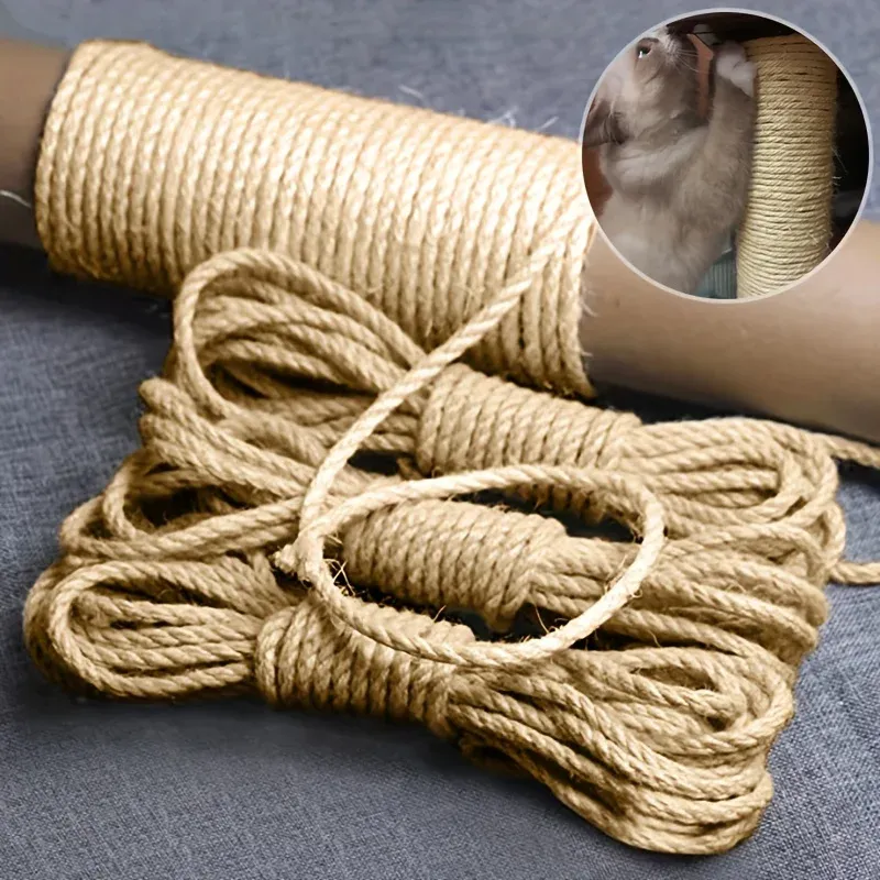 Corde à gratter en sisal naturel pour chat, vue générale