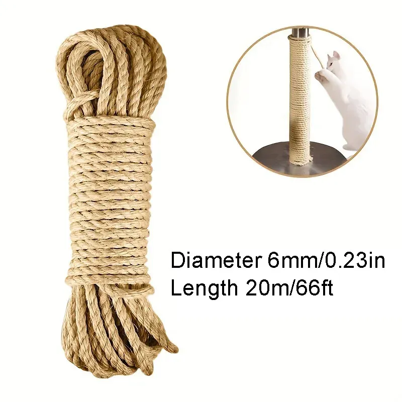 Corde à gratter en sisal naturel pour chat, 10 m / 20 m / 50 m 8