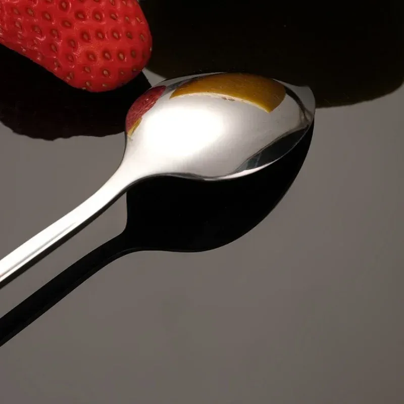Cuillère à glace allongée en acier inoxydable, 30 cm, à bout arrondi, cuillère mélangeuse pour cocktails, boissons chaudes et froides 5