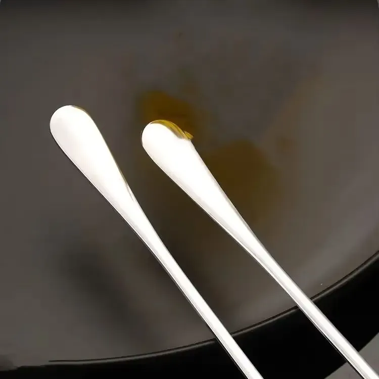 Cuillère à glace allongée en acier inoxydable, 30 cm, à bout arrondi, cuillère mélangeuse pour cocktails, boissons chaudes et froides 6