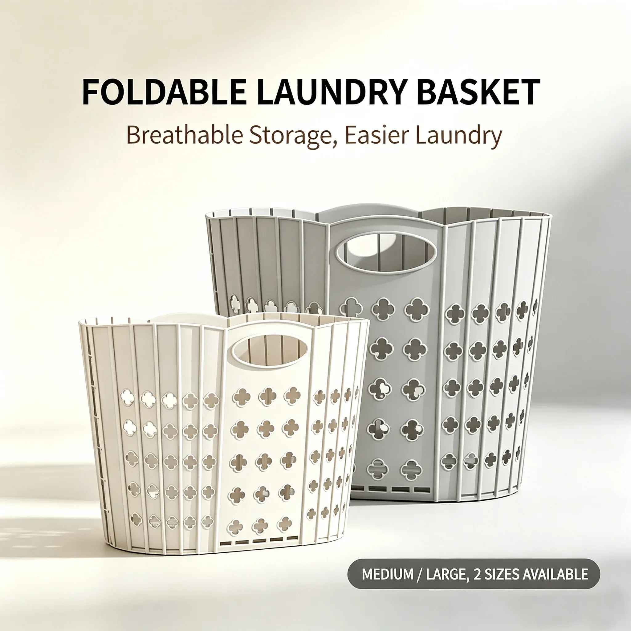 Panier à linge pliable avec poignée – Rangement compact pour vêtements, jouets et articles divers - Image 1
