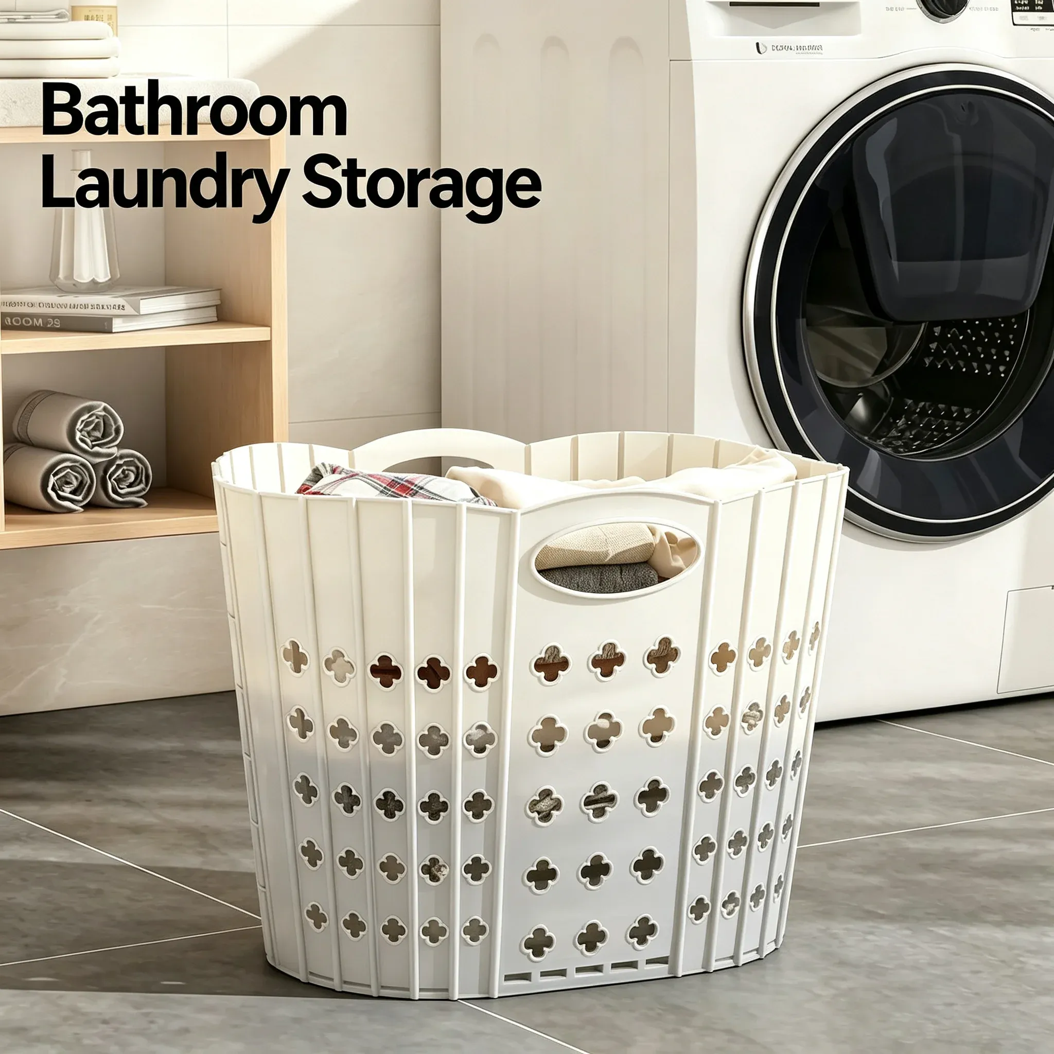 Panier à linge pliable avec poignée – Rangement compact pour vêtements, jouets et articles divers 3