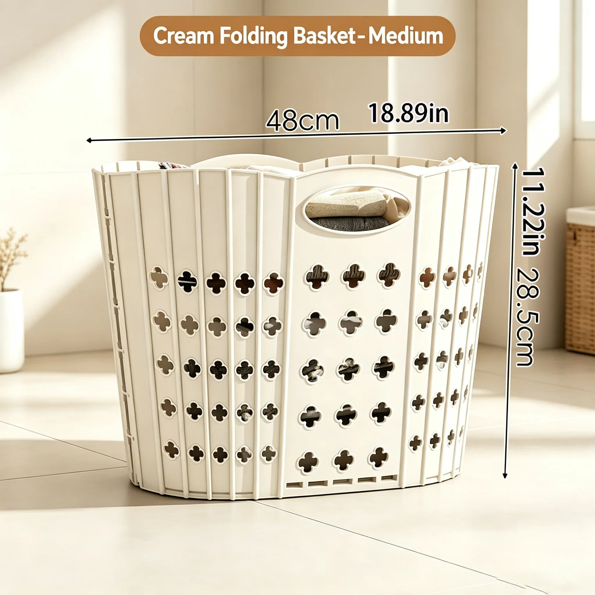 Panier à linge pliable avec poignée – Rangement compact pour vêtements, jouets et articles divers 8