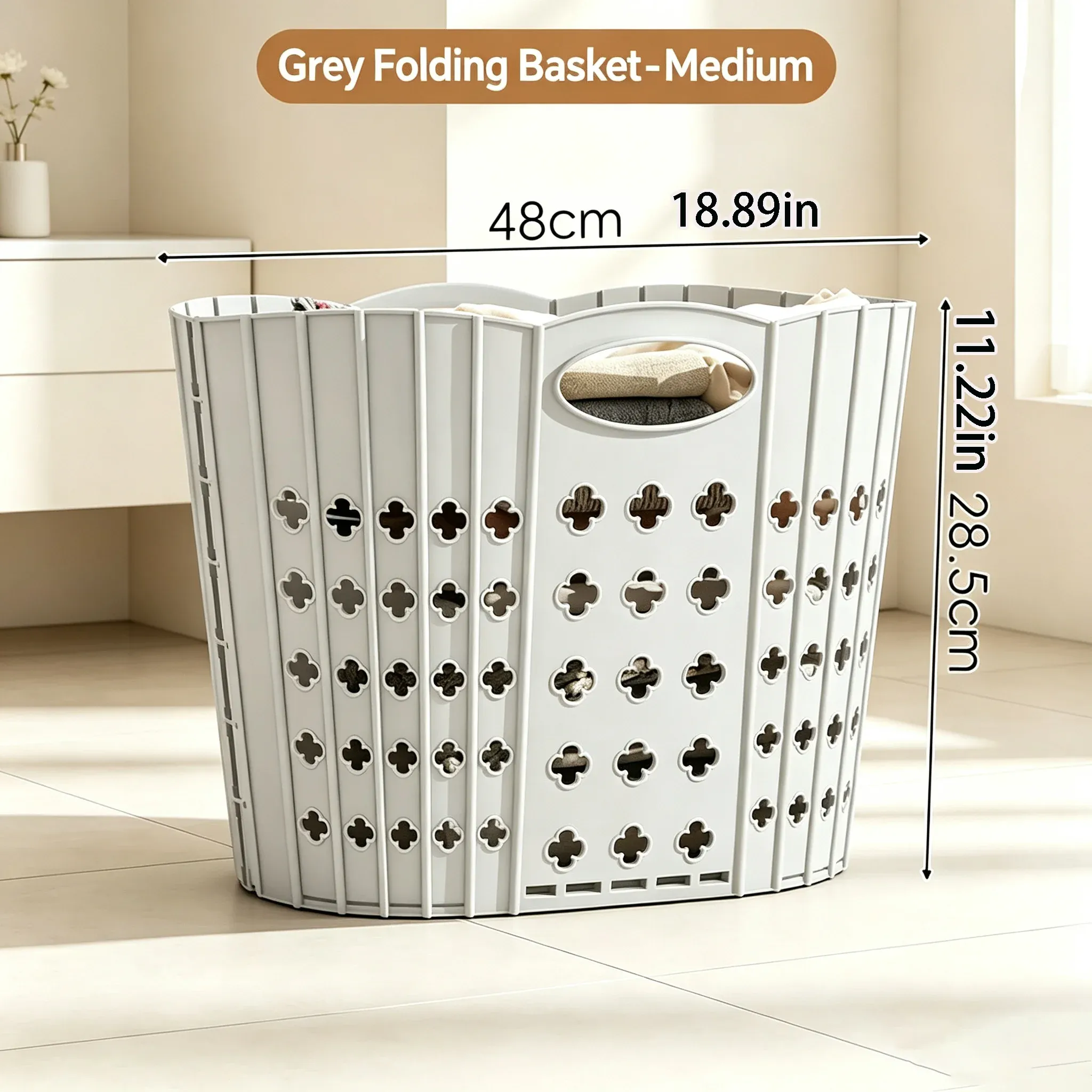Panier à linge pliable avec poignée – Rangement compact pour vêtements, jouets et articles divers 10