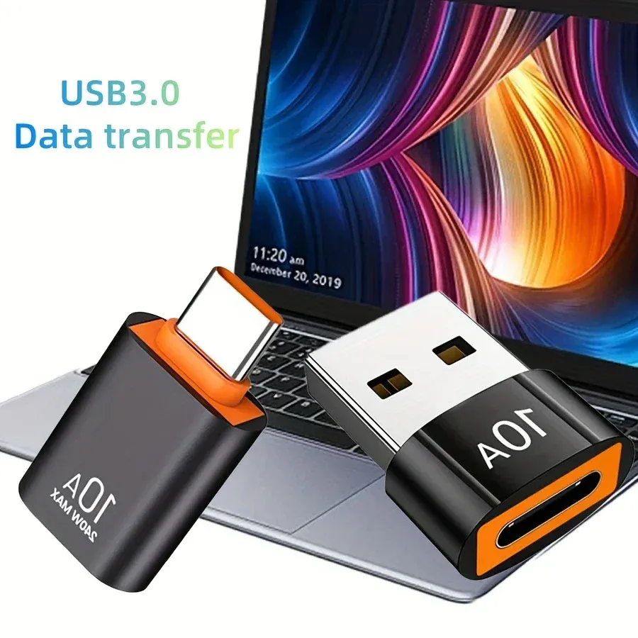 Adaptateur USB-C 3.0 vers USB 3.0 pour téléphone portable, convertisseur USB-C mâle vers femelle pour ordinateurs portables et PC 2