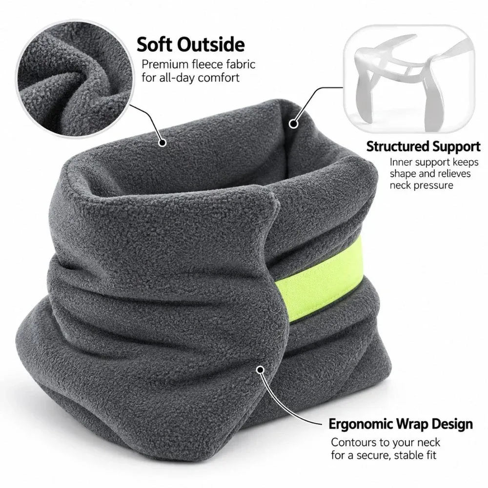 Coussin de voyage ergonomique en forme de U pour le cou, portable, idéal pour les longs vols, les trajets en voiture et la sieste au bureau 4