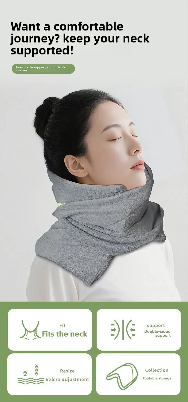 Coussin de soutien cervical en situation de voyage
