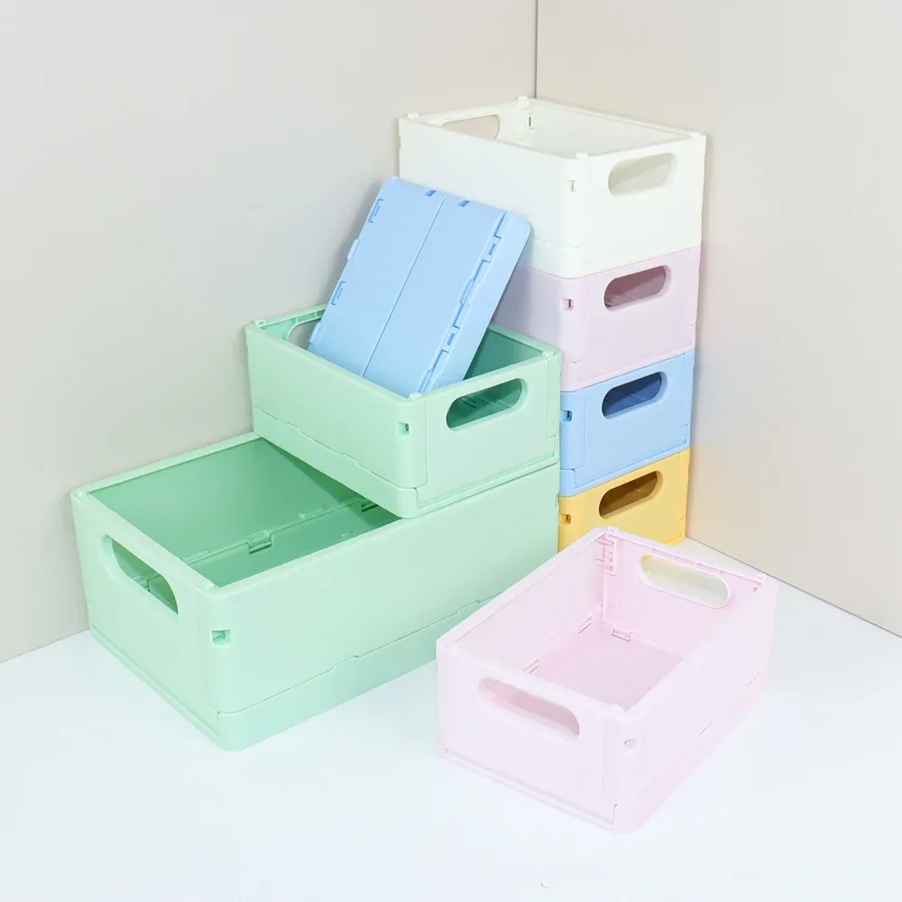 Boîtes de rangement pliables multifonctions pour la maison et le bureau, organisateur de maquillage 2