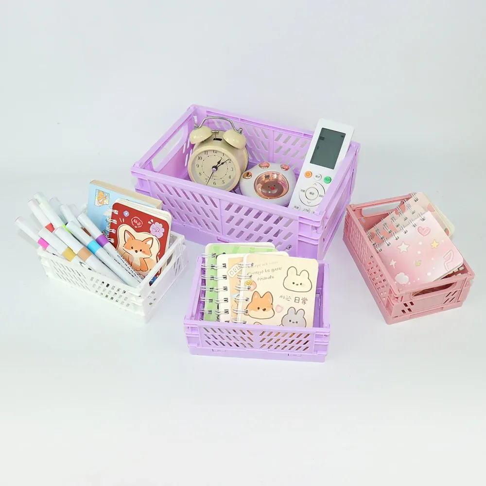 Boîtes de rangement pliables multifonctions pour la maison et le bureau, organisateur de maquillage 6