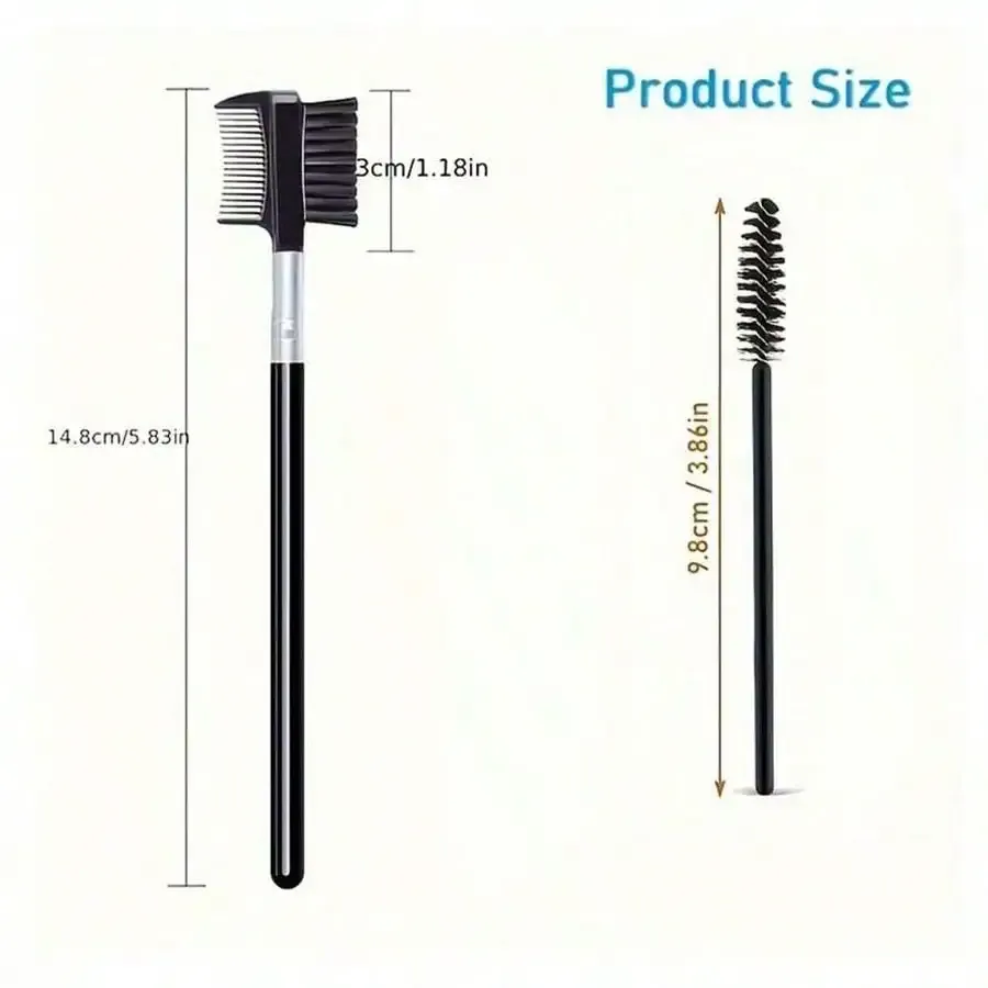 Kit de soin des cils 11 en 1 : recourbe-cils avec séparateur, brosse à cils, brosse à sourcils et 4 recharges de tampons en silicone 2