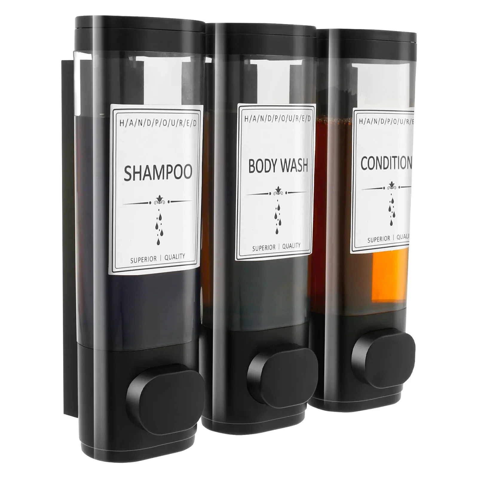 Distributeur de savon mural pour salle de bains, shampoing et après-shampooing, distributeur de gel douche, flacon pour salle de bains, cuisine, hôtel - Image 1