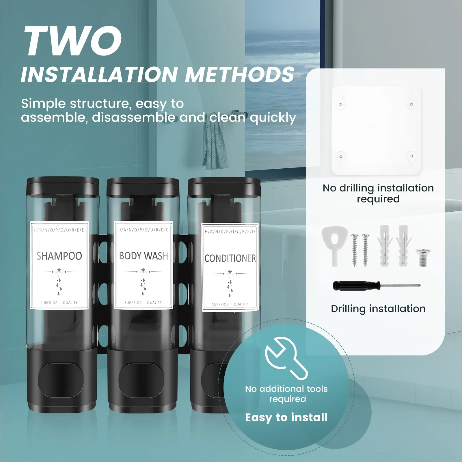 Distributeur de savon mural en situation d'usage