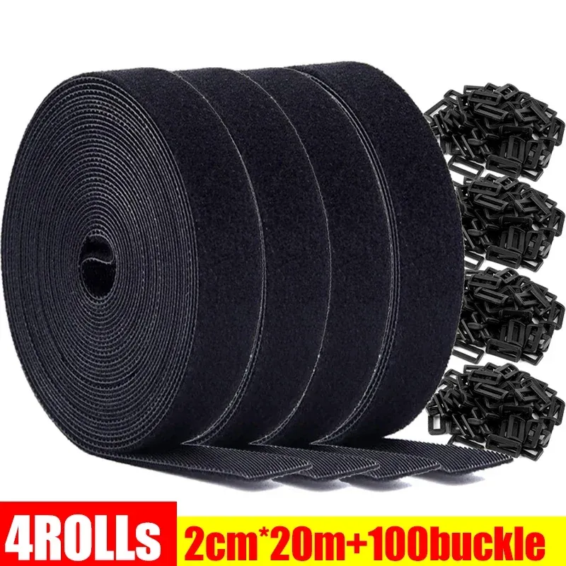 Sangles auto-agrippantes réutilisables en nylon avec boucles, attaches de fixation pour câbles, bande de fixation réglable, gestion des câbles de bureau 10