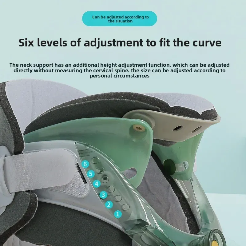 Dispositif de traction cervicale réglable en hauteur à 6 niveaux, avec correcteur de posture et soutien cervical 3