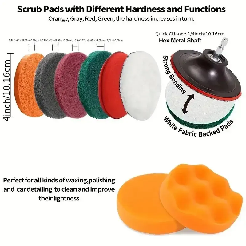 Ensemble de 12 pièces pour brosse de forage, avec brosse de nettoyage électrique et éponge de gommage, pour joints de sol, carrelage, salle de bains et cuisine 4