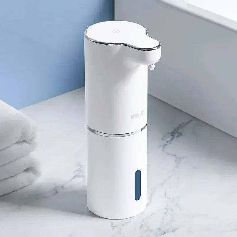 Distributeur automatique de savon en mousse pour salle de bain, rechargeable par USB, en ABS blanc de haute qualité 7