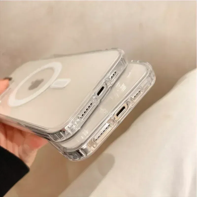Coque de protection transparente pour iPhone 18 Pro Max, compatible charge sans fil magnétique MagSafe 6