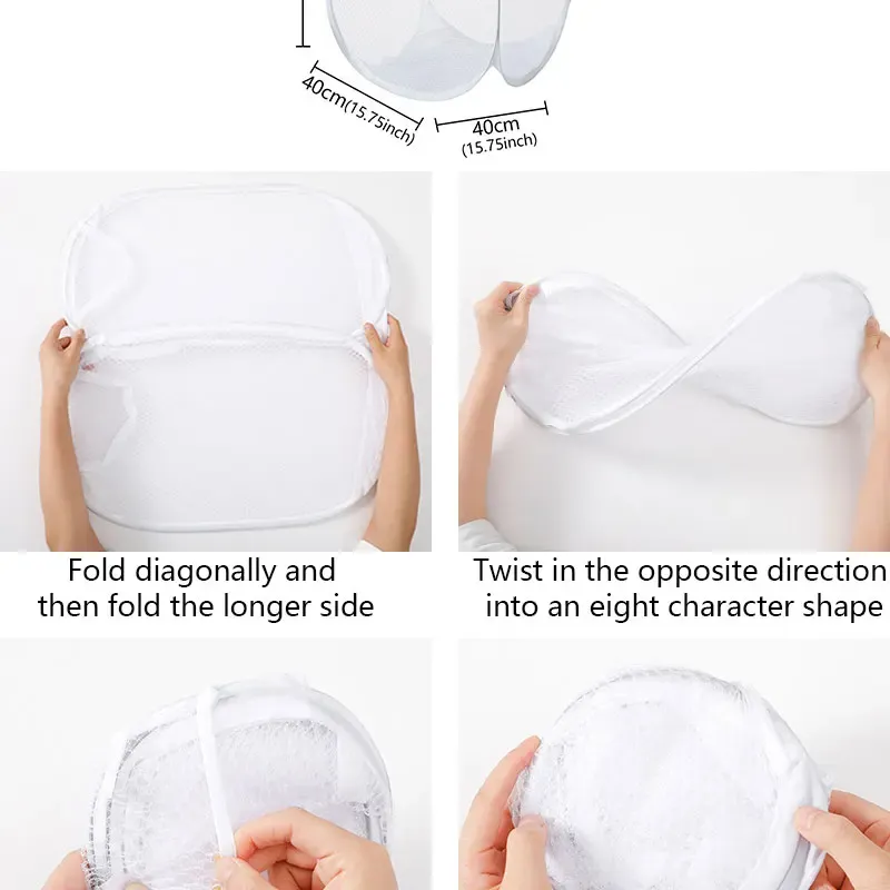 Panier à linge pliable en maille rangement de vêtements