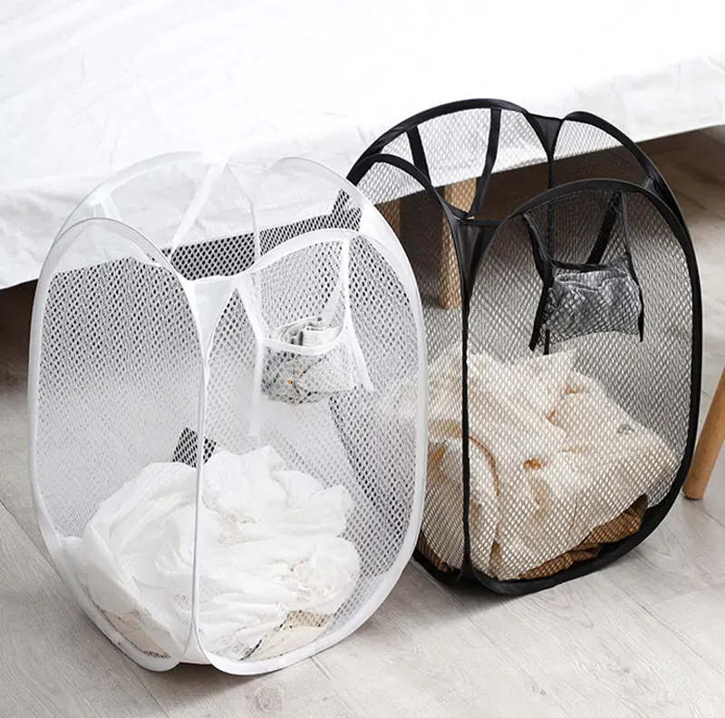 Panier à linge pliable en maille vue d'ensemble