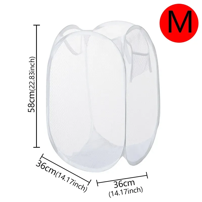Panier à linge pliable en maille pop-up, panier à vêtements portable et ventilé, rangement facile, sac de rangement pour vêtements de salle de bain 8
