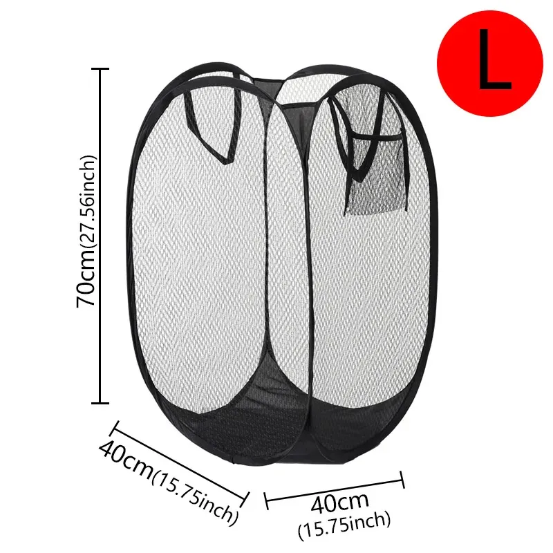Panier à linge pliable en maille pop-up, panier à vêtements portable et ventilé, rangement facile, sac de rangement pour vêtements de salle de bain 12