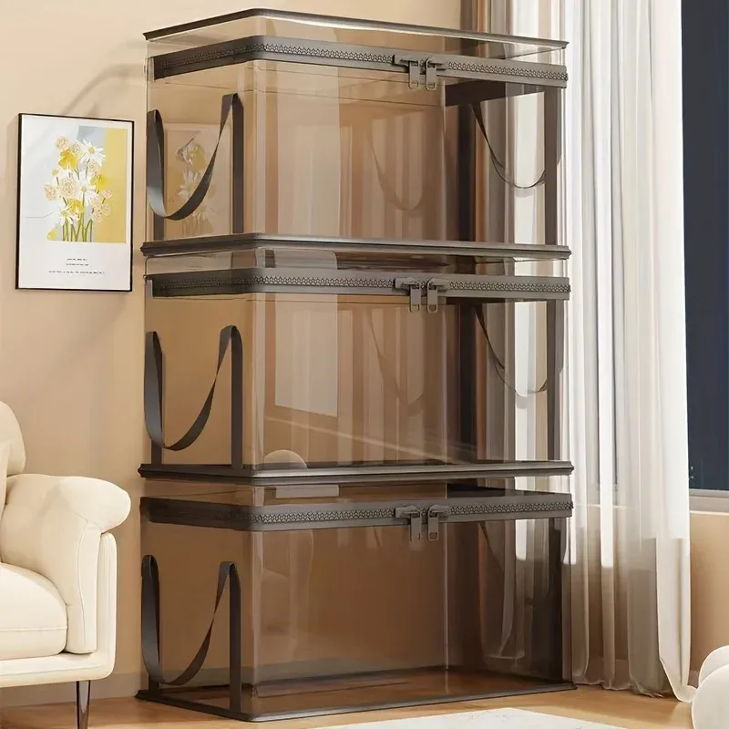 Rangement d'accessoires dans un bac transparent