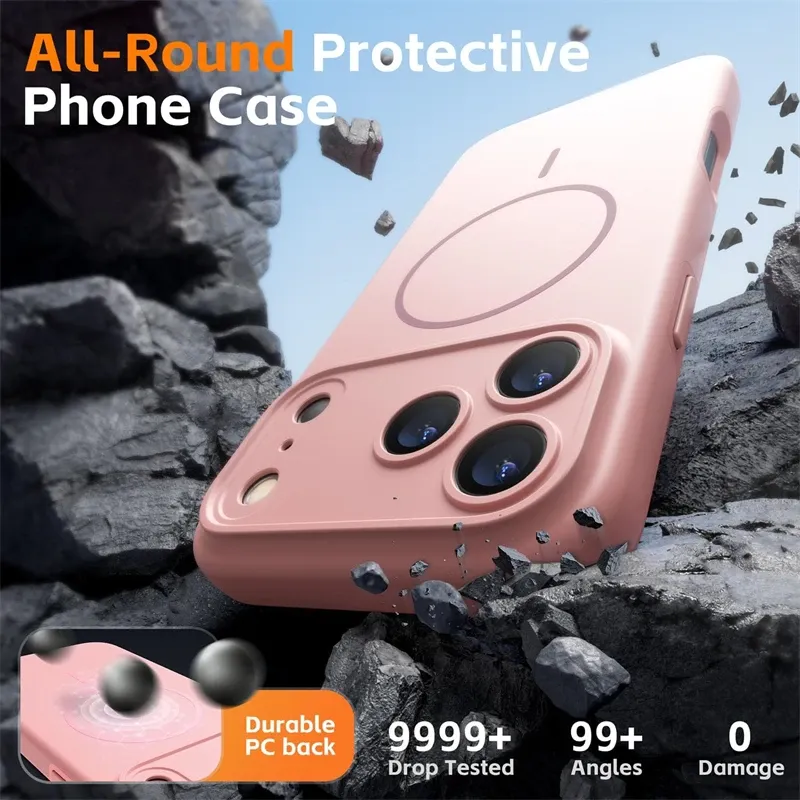 Coque magnétique en silicone mate, finitions
