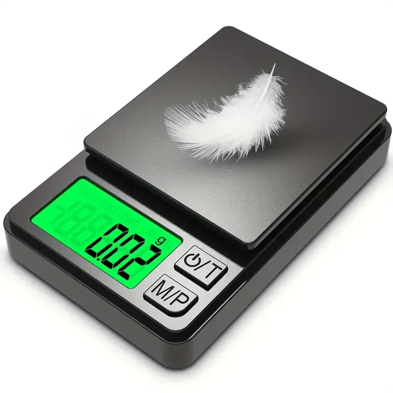 Balance de poche de précision 1000 g × 0,1 g, numérique, pour bijoux, aliments, onces et grains, avec écran LCD rétroéclairé, mini balance de voyage - Image 1
