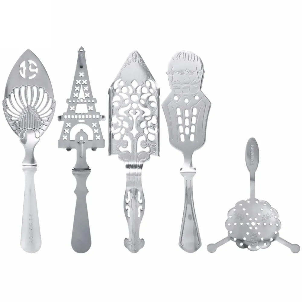 Accessoires à Absinthe en Acier Inoxydable : Cuillères, Passoire, Shaker à Cocktail et Filtre - Image 1