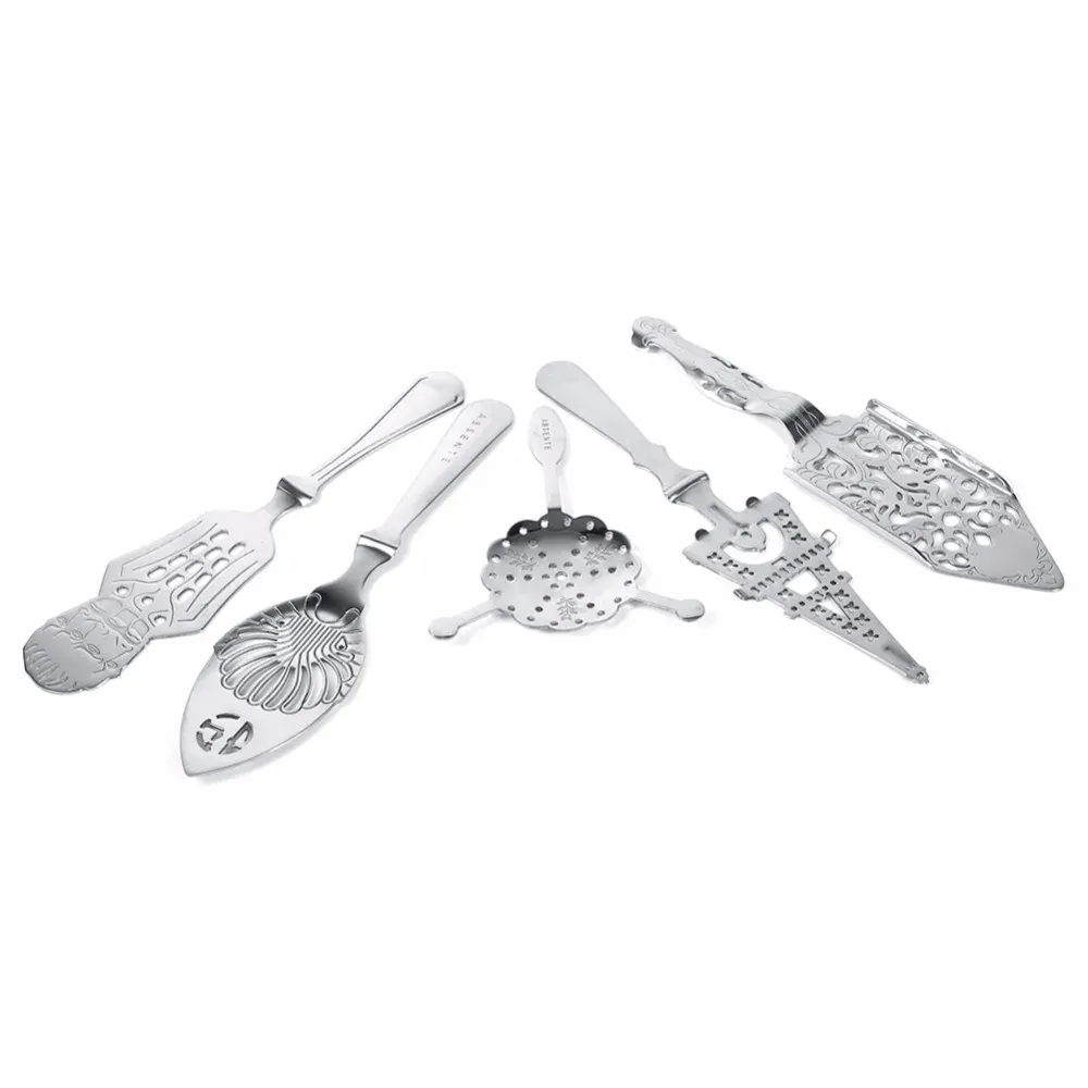 Accessoires à Absinthe en Acier Inoxydable : Cuillères, Passoire, Shaker à Cocktail et Filtre 4