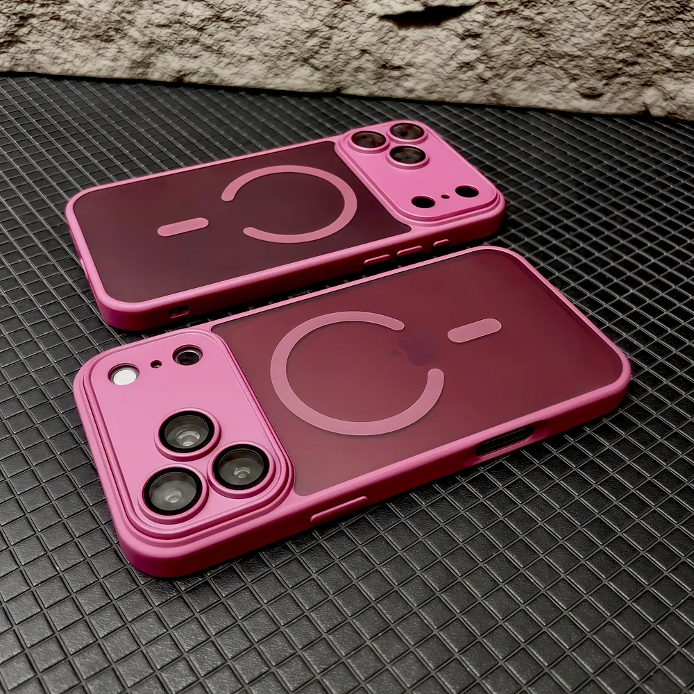 Coque magnétique de luxe mate translucide résistante aux chocs pour iPhone 17 Pro Max, compatible MagSafe et charge sans fil 2