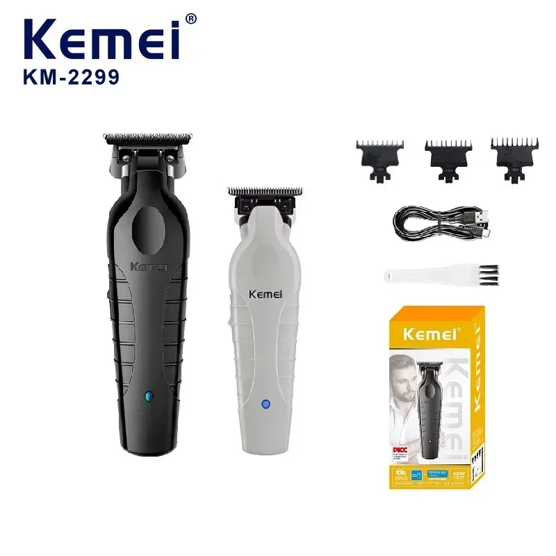 Tondeuse à cheveux sans fil pour hommes Kemei, rechargeable par USB, à lame originale et coupe zéro écart, KM-2299 - Image 1