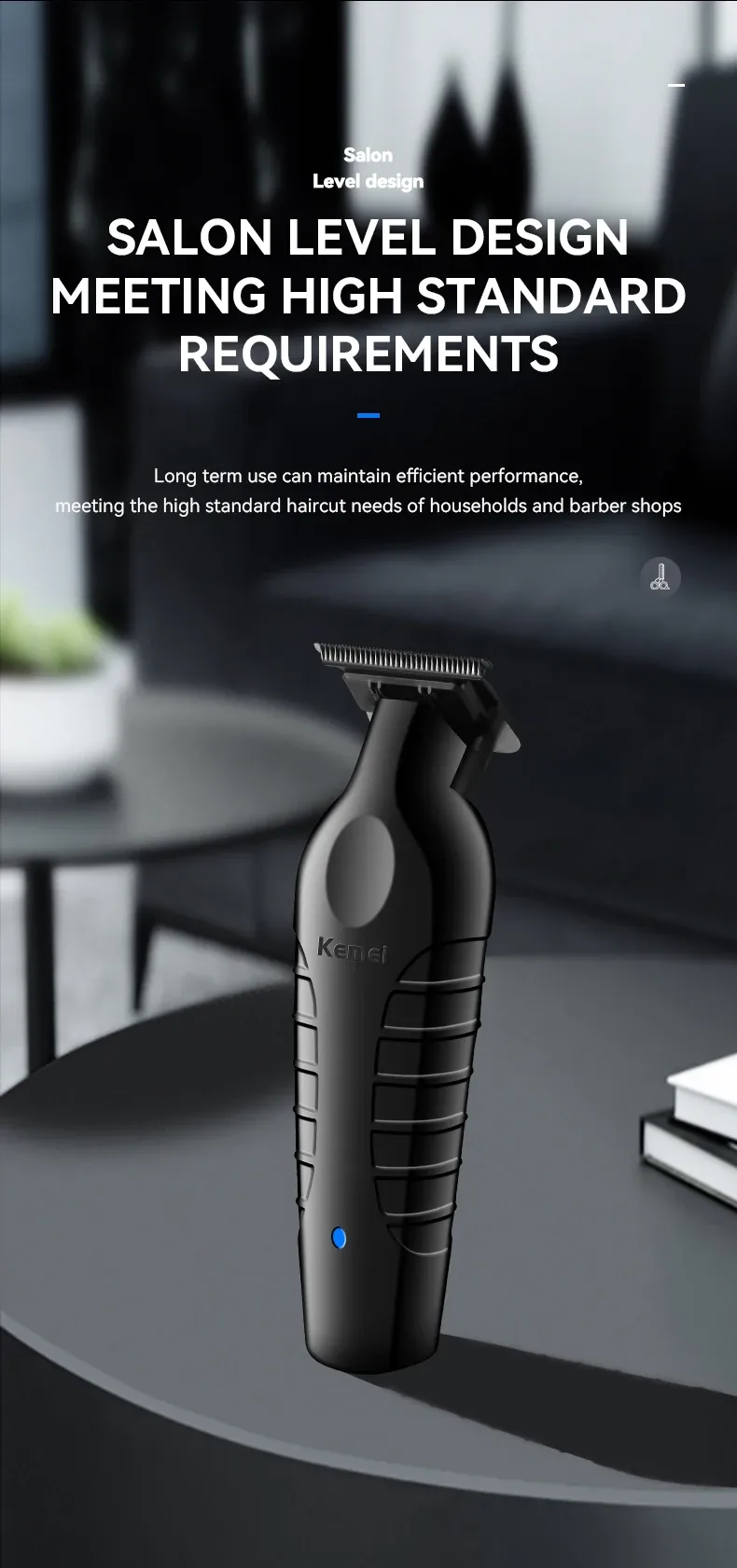 Tondeuse Kemei KM-2299 en utilisation