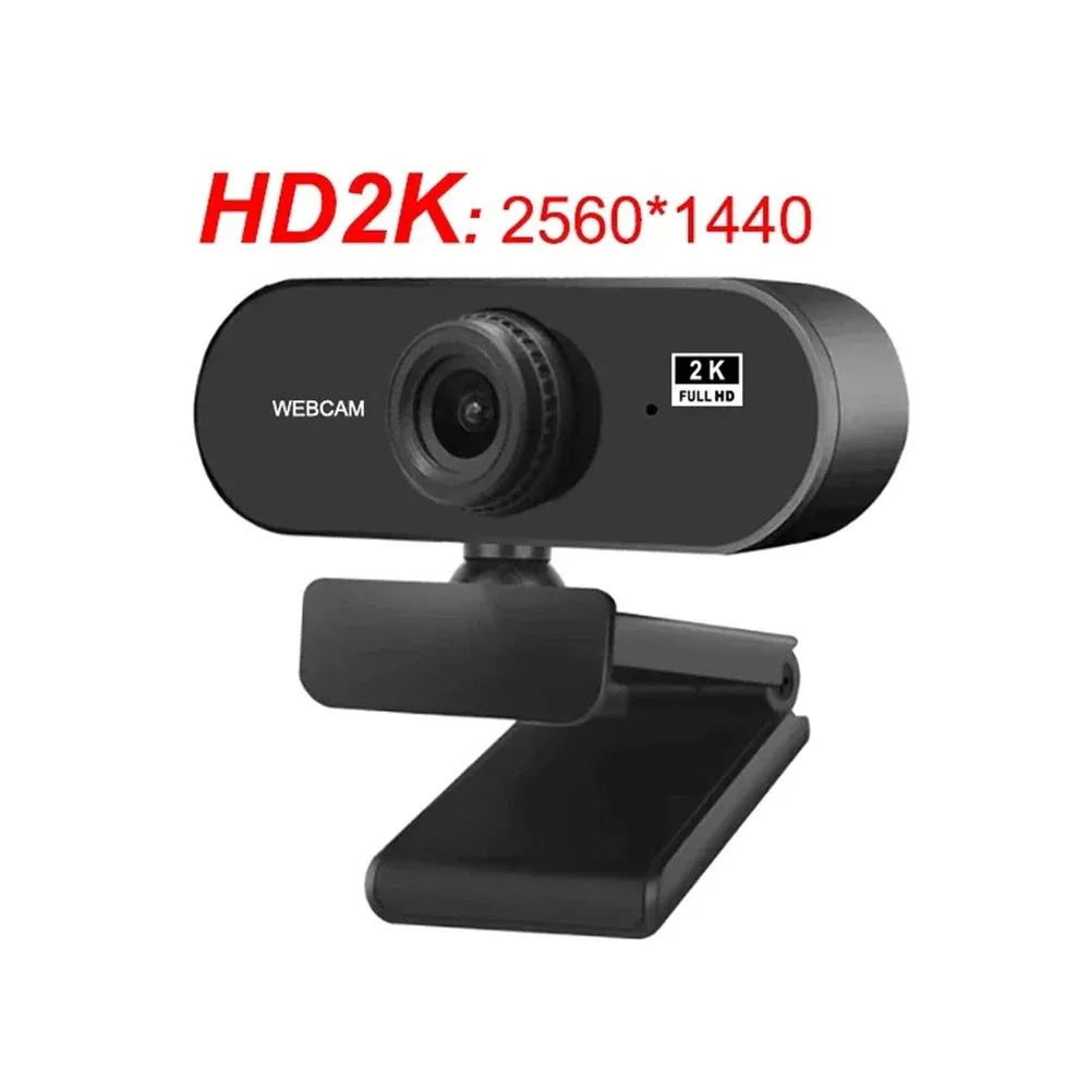Webcam HD 2K avec microphone intégré pour ordinateur portable et de bureau, mini caméra USB pour YouTube et Skype 9