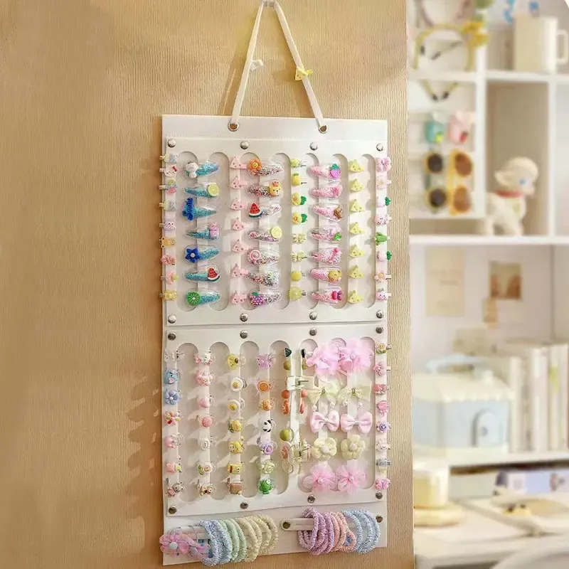 Organisateur mural suspendu pour accessoires capillaires : rangement pour nœuds, pinces, élastiques et lunettes - Image 1