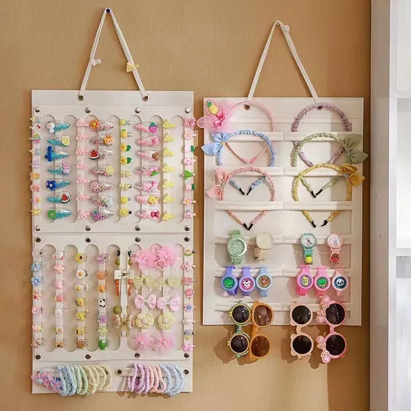 Organisateur mural suspendu pour accessoires capillaires : rangement pour nœuds, pinces, élastiques et lunettes 3